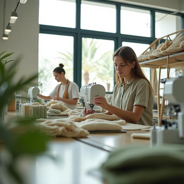 Fabricación sostenible de moda eco-friendly